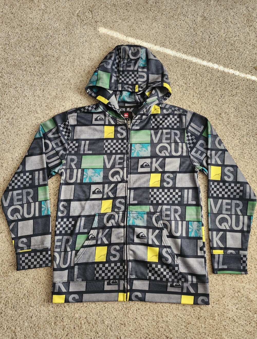 Quiksilver Boy's Zip Up Hoodie with Logo